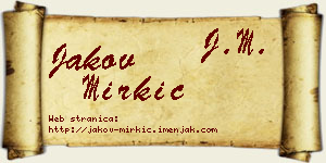 Jakov Mirkić vizit kartica